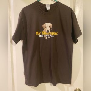 Dog Lovers Tee Shirt Brown Size Large